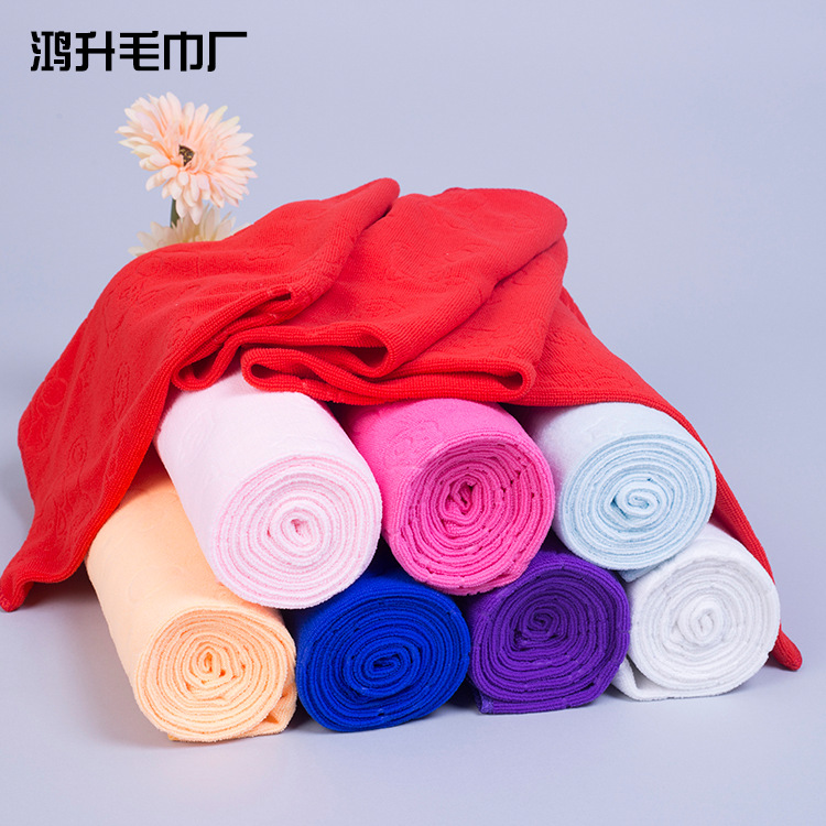 Manufacturer Wholesales Microfiber Towels 70*140 (180g) Embossed Bath Towels, Hydrophilic, Soft and Absorbent