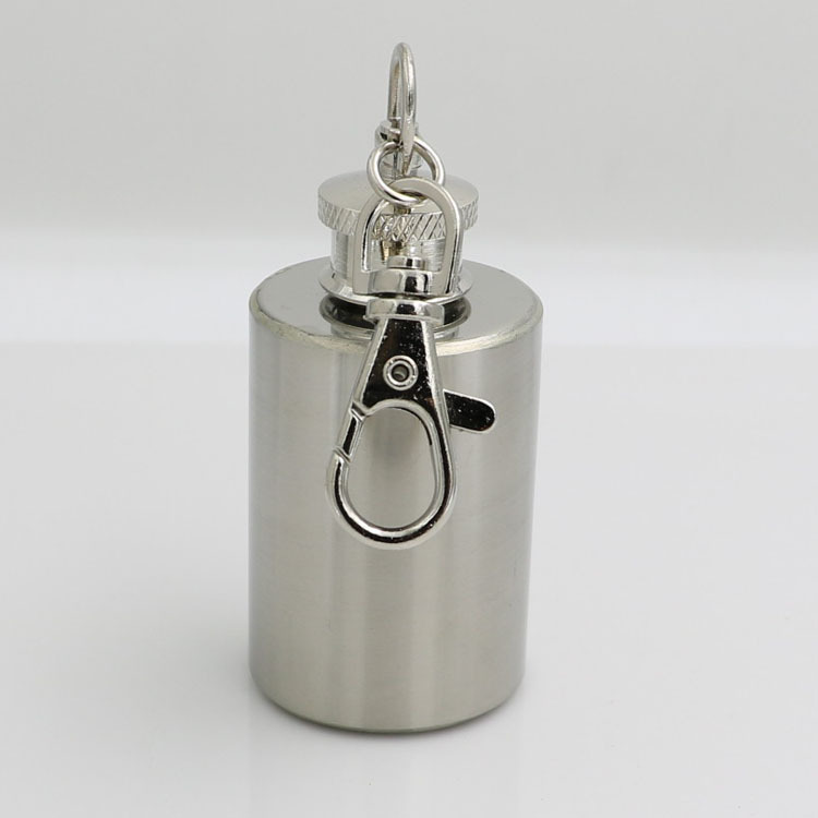 [Jiujiu] Spot 304 Stainless Steel Flask 1 oz Cylindrical Snuff Bottle Fire Oil Bottle Keychain