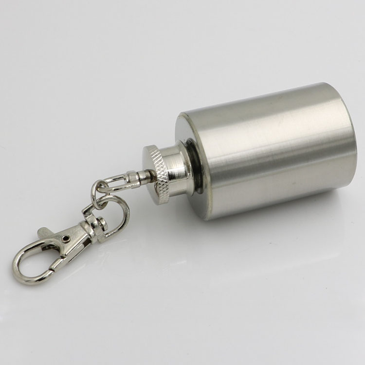 [Jiujiu] Spot 304 Stainless Steel Flask 1 oz Cylindrical Snuff Bottle Fire Oil Bottle Keychain