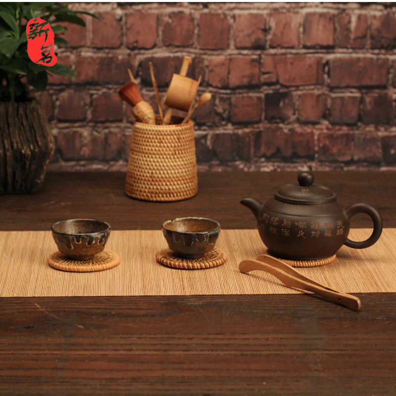 Bamboo tea mat heat insulation mat tea curtain bamboo curtain partition table mat tea ceremony accessories table runner size Free cutting factory direct sales