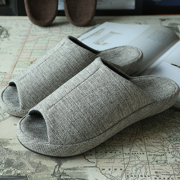 Special Clearance Flaws | Couple's Home Indoor Slippers Japanese Open Toe Breathable Thick Bottom Anti-Slip Waterproof Home Shoes