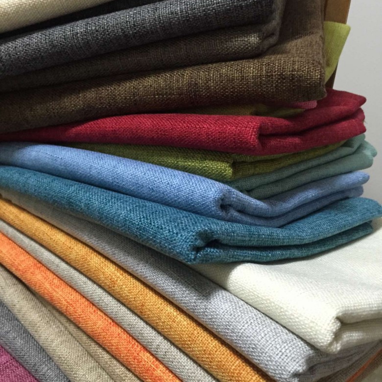 New sofa fabric bamboo solid color coarse linen padded linen cotton and linen tablecloth pillow case fabric spot wholesale