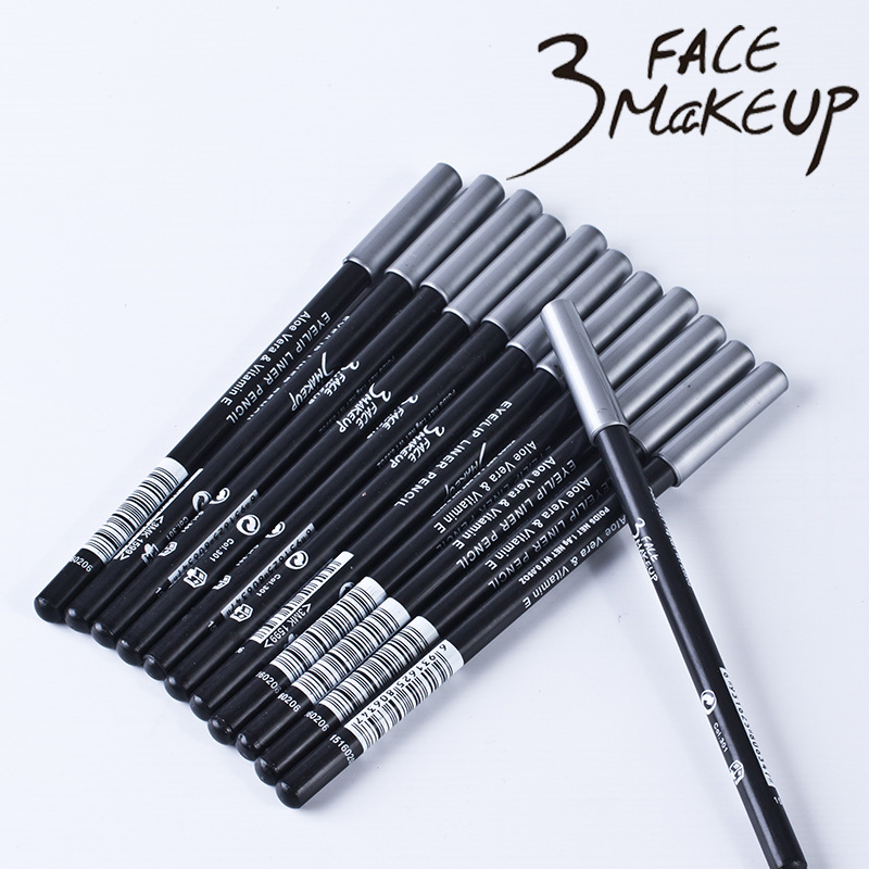 Chinese make-up 3 FACE MAKEUP waterproof sweat-proof long-lasting non-faint eyeliner hard core eyebrow pencil wholesale