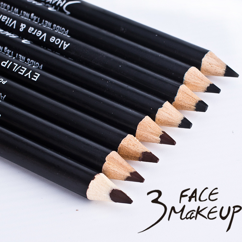 Китайский макияж 3 FACE MAKEUP водостойкий потоотталкивающий стойкий не размазывающийся карандаш для глаз жесткий карандаш для бровей оптом