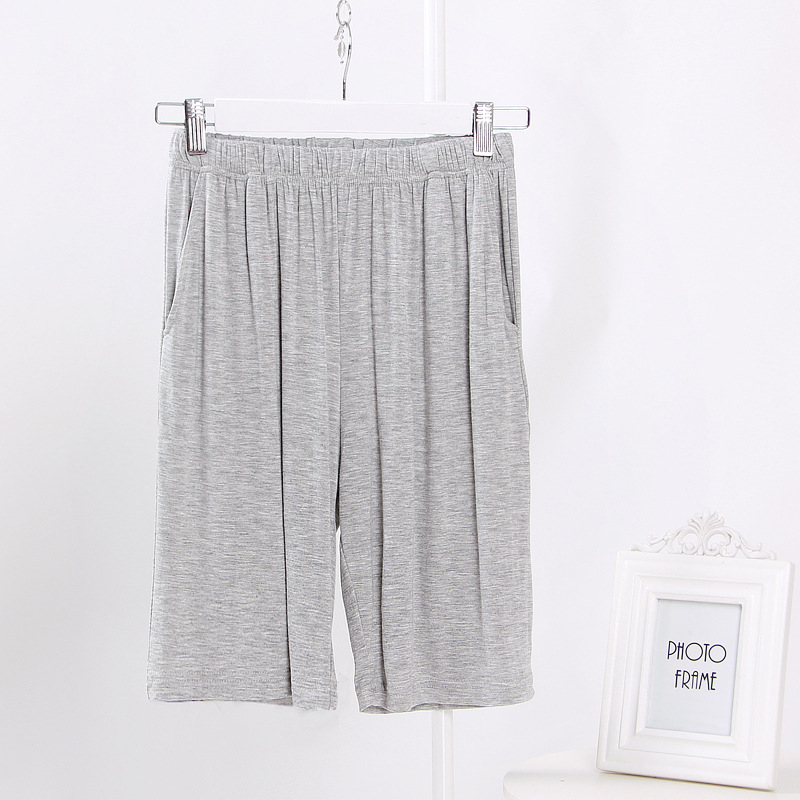 Summer Men's Modal Thin Home Pajamas, Sports and Leisure Men's Short Pajamas, Bamboo Fiber Five-Quarter Pants in Stock