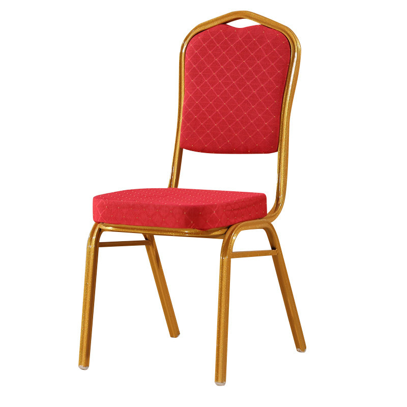 Hotel Chair Aluminum Alloy Banquet Chair Conference Training Chair General Chair Wedding Exhibition Chair Hotel Red Dining Chair