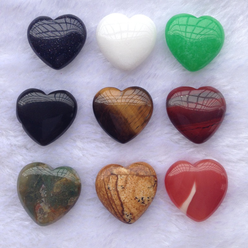 High Quality Non-Returnable Jewelry 20*6mm Natural Stone Pink Crystal Heart-Shaped Heart Palm Stone Ornaments Crafts