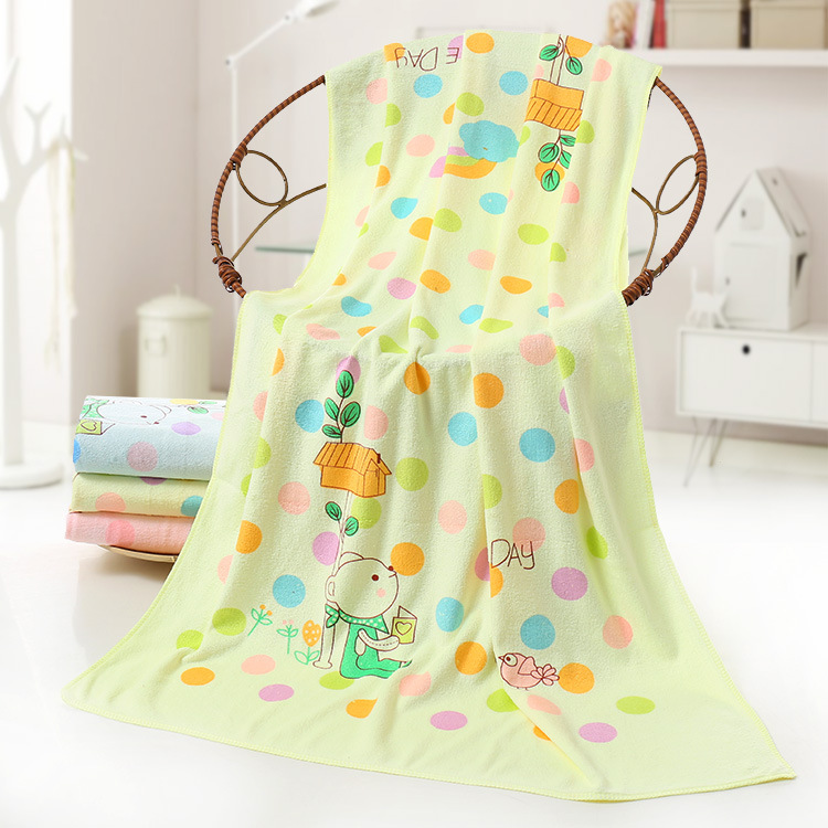 Microfiber cartoon printed bath towel absorbent children's large towel bath wrap towel quick drying beach towel wholesale factory