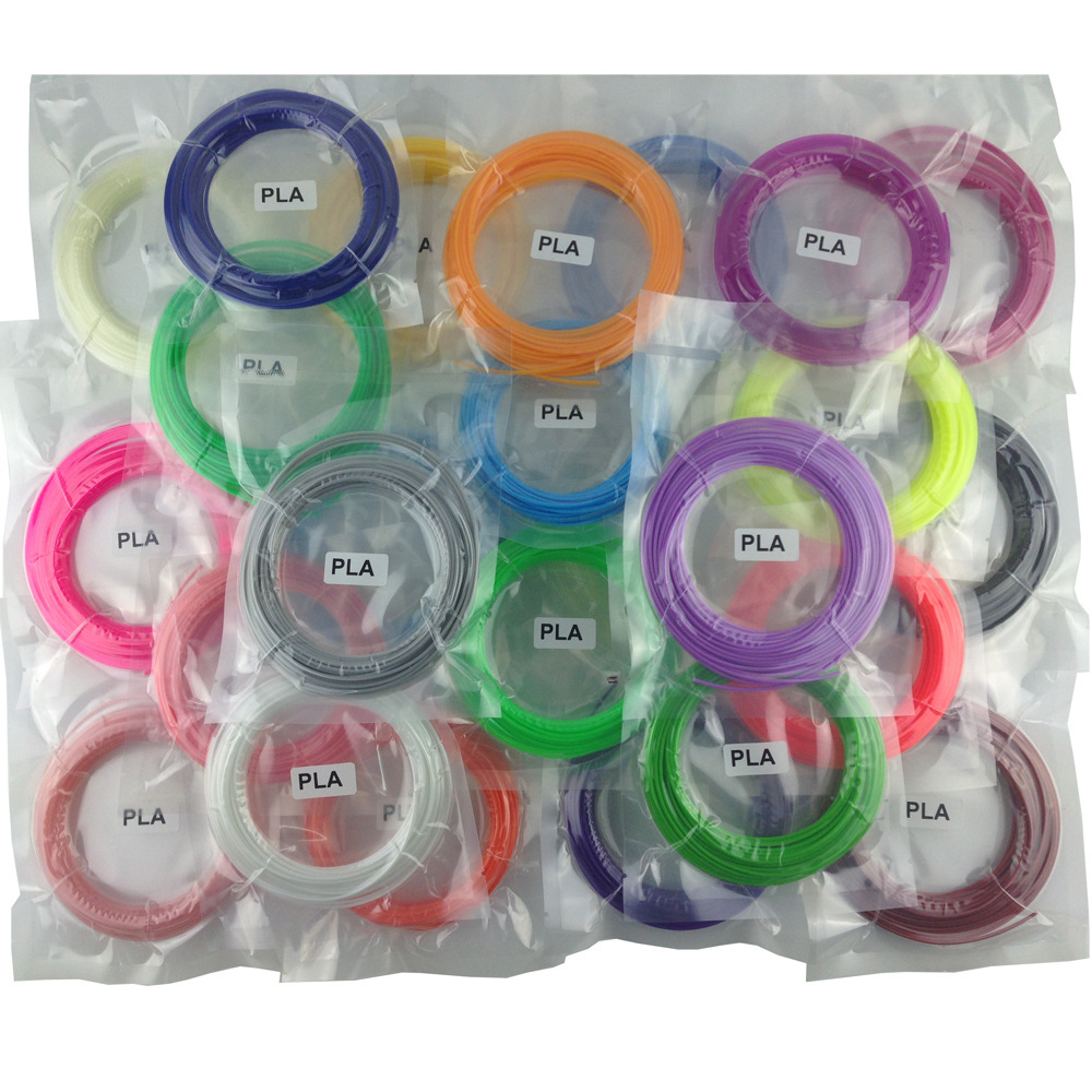 PLA consumables for 3D printing pen, 1.75mm refill, 5m 20 color, 10 m 20 color, 100 m