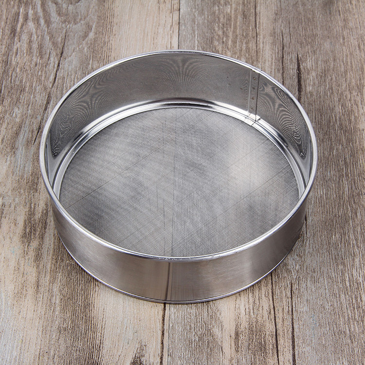 Stainless Steel Flour Sieve Baking Rice Flour Tool Handheld Round 40 Mesh/60 Mesh Powdered Sugar Sieve Flour Sieve Mesh