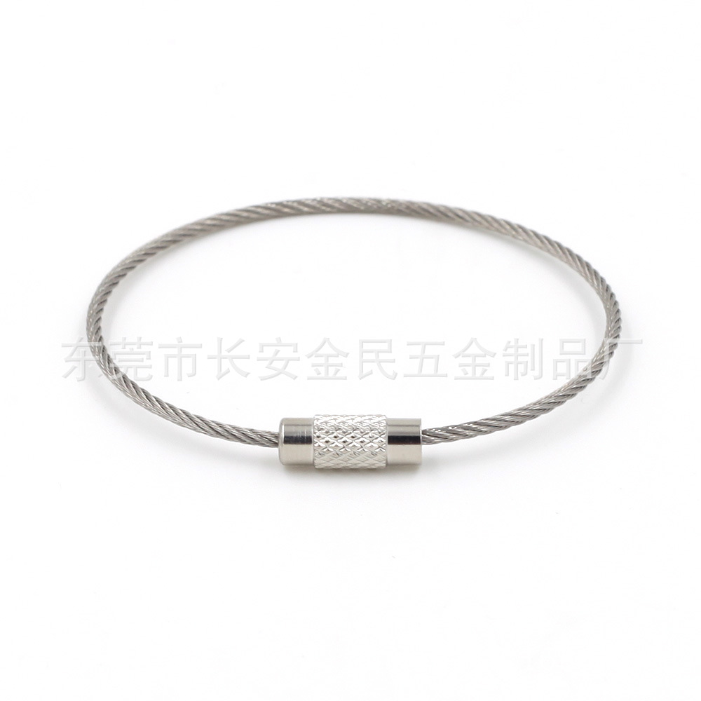 Colorful Painted 304 Stainless Steel Wire Rings, Colorful Coated Luggage Tag Keychain Wire Rope for Handmade DIY