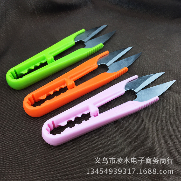 New cross stitch color scissors plastic small scissors yarn scissors manganese steel small scissors plastic handle yarn scissors