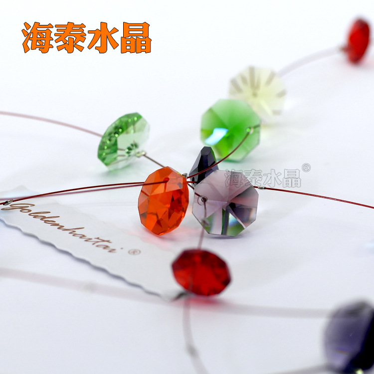 Single hole crystal octagonal beads 14mm True Color side hole one hole crystal suncatcher accessories