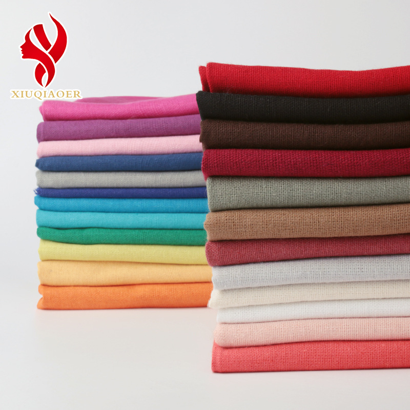 Ткань из хлопка и льна, однотонная, летняя, тонкая, оптовая продажа