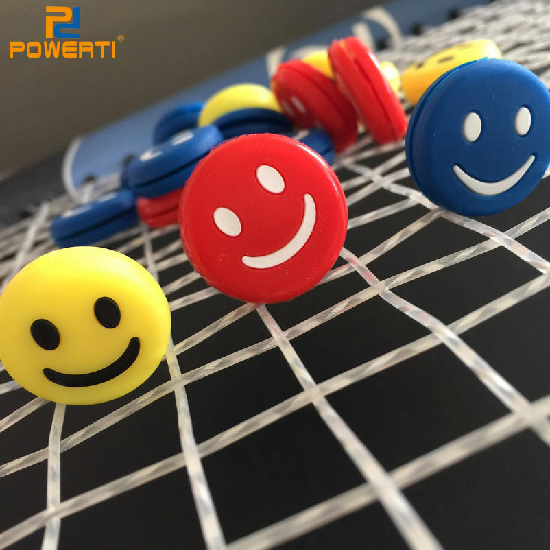 Wholesale tennis racket shock absorber classic funny silicone non PVC Smiley Tai Chi sunflower shock absorber
