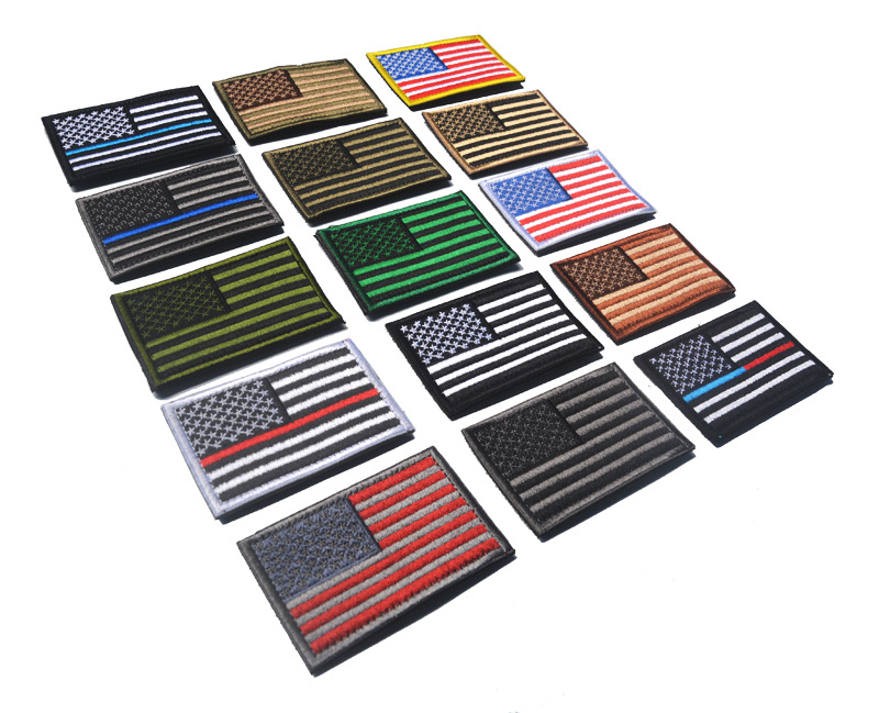 Spot Outdoor Bag with Seal American Velcro Seal Star Strip Flag Embroidered Cloth Stickers Morale Sealusa Flag Patch