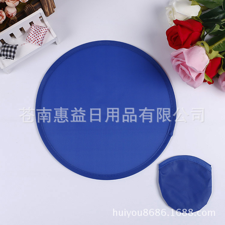 Spot Polyester Folding Frisbee Round Fan Handle Nylon Round Fan logo Printing Advertising Gift Portable UFO