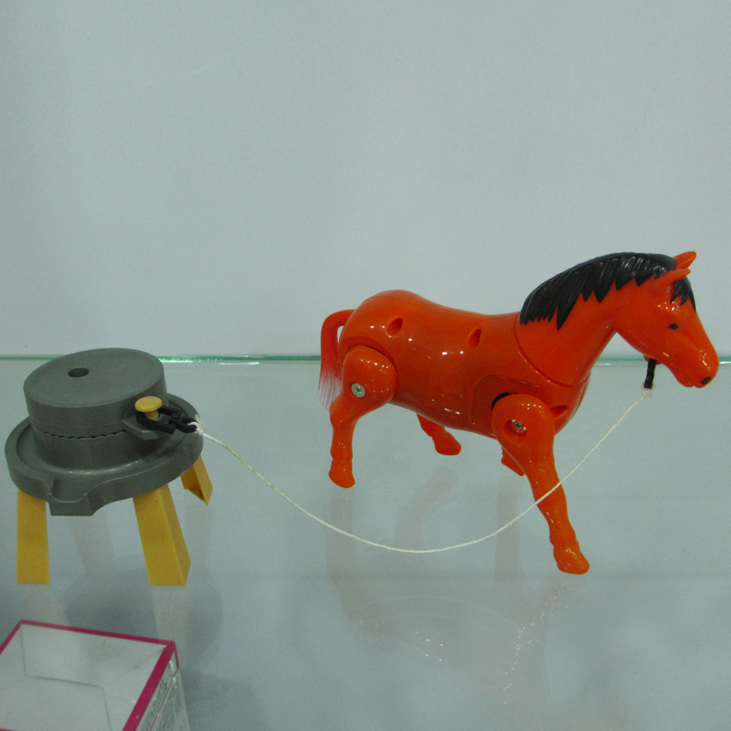 New grinding horse electric pony pulling mill winding pile toy pulling mill horse winding ring electric horse toy winding pile horse