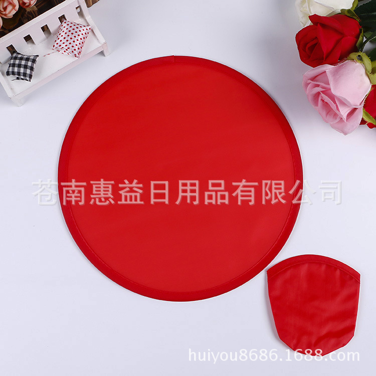 Spot Polyester Folding Frisbee Round Fan Handle Nylon Round Fan logo Printing Advertising Gift Portable UFO