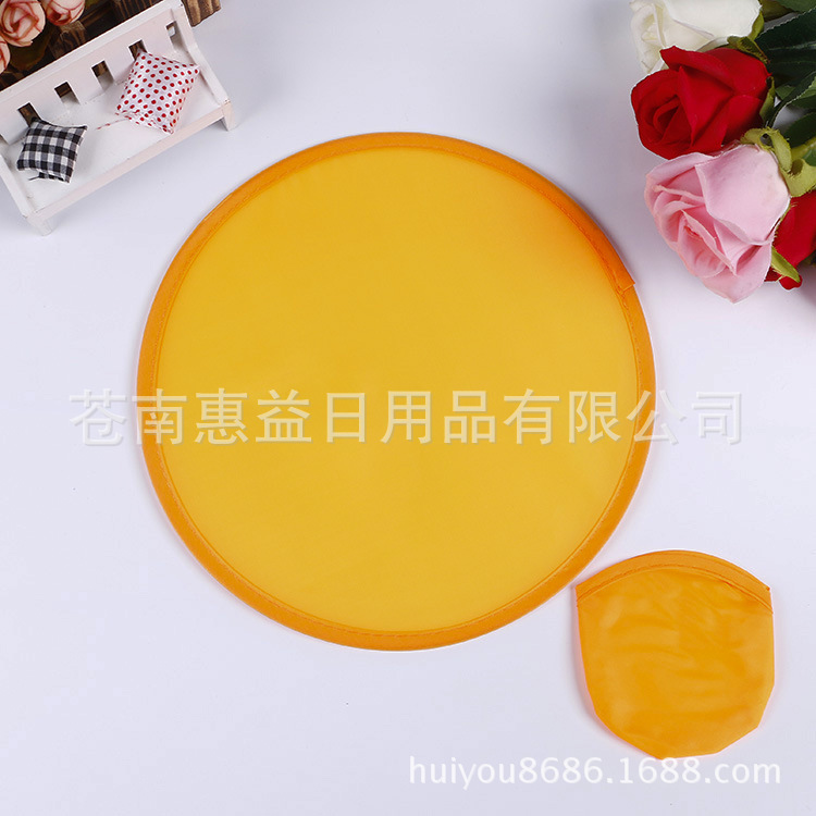 Spot Polyester Folding Frisbee Round Fan Handle Nylon Round Fan logo Printing Advertising Gift Portable UFO