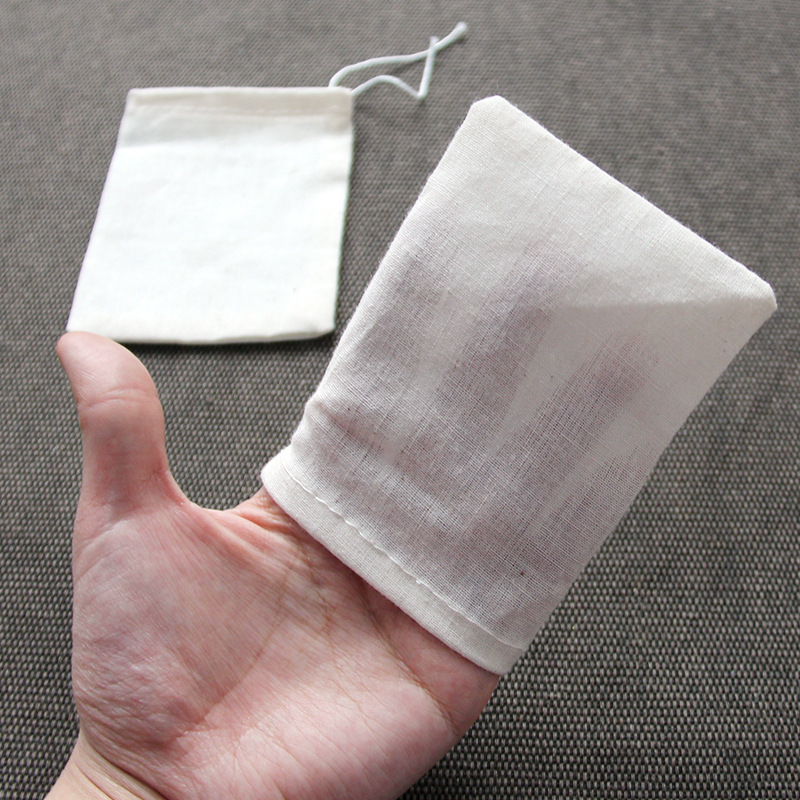 Spot 8*10cm drawstring beam cotton yarn bag decocting bag seasoning halogen bag filter slag bag wholesale