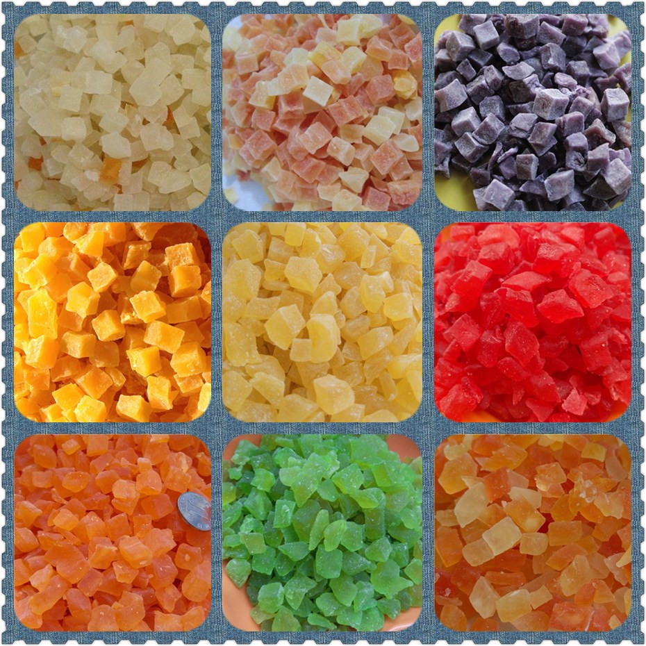 Папайя в кубиках, сырьё для фруктовой каши, разноцветные кубики папайи