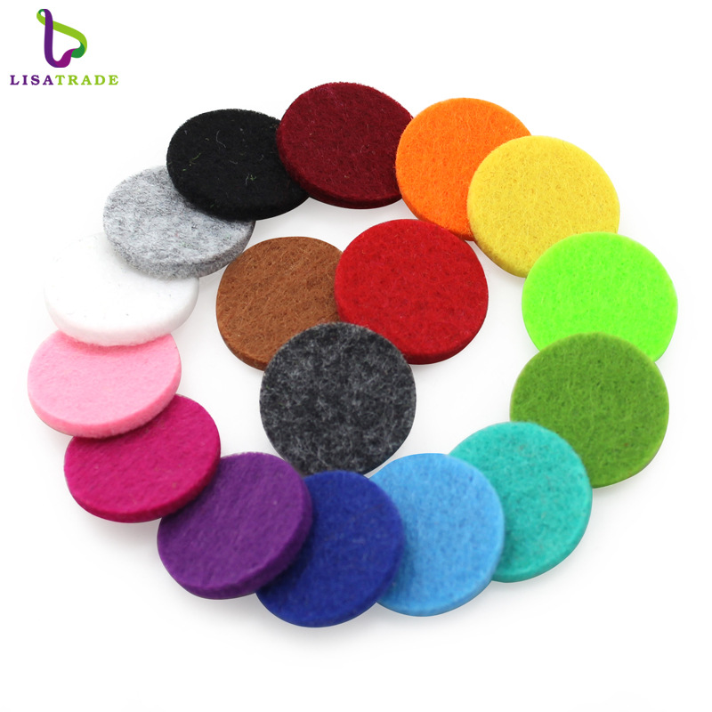 В наличии круглый ароматерапевтический хлопок/волокно сердечник можно капать эфирное масло для 20/25/30MM ароматерапевтического кулона