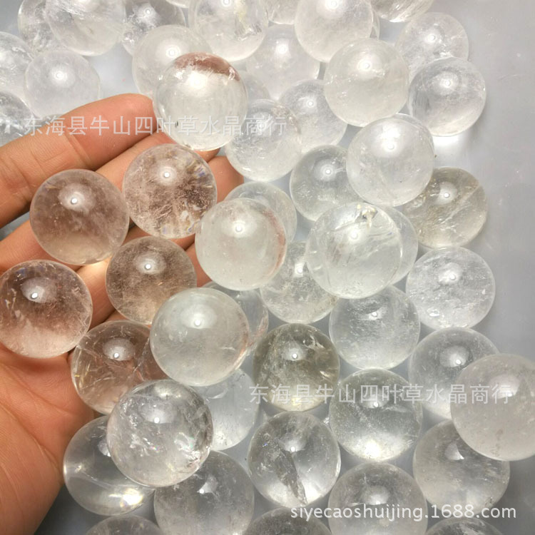 Natural white crystal ball white crystal small ball home decoration ornaments diameter 12-50mm single price cross-border wholesale