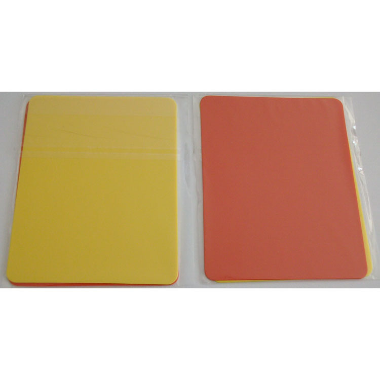 Wholesale football match referee card glossy PVC referee red and yellow card can add LOGO foreign trade quality