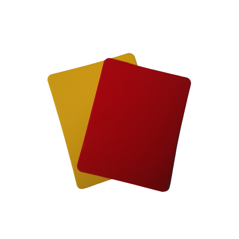 Wholesale football match referee card glossy PVC referee red and yellow card can add LOGO foreign trade quality