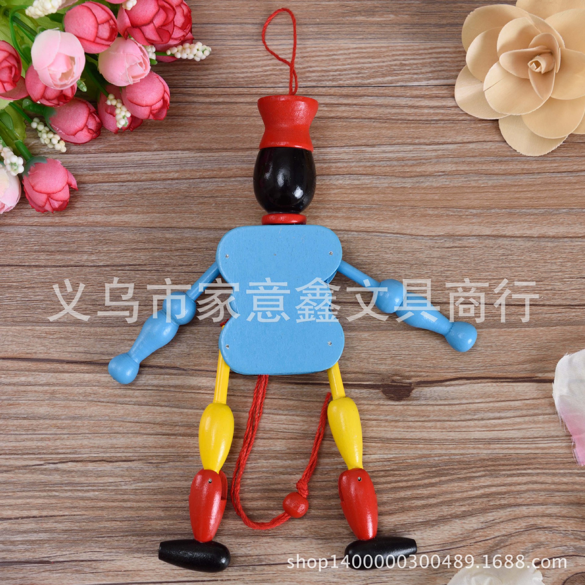 Wooden Toy Medium Pull Line Puppet King Pull Line Man Stall Temple Fair Sale