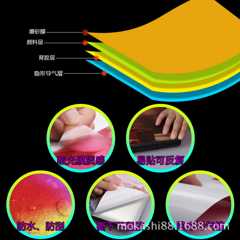 Laptop Stickers and Films Are Suitable for Microsoft Surface Laptop, Colorful All-Inclusive Keyboard Film and Shell Film