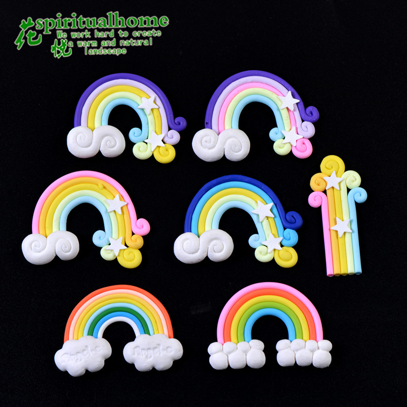 Мягкая керамика Радужные облака Звезды Радужные конфеты Цветная мягкая керамика Ювелирные микро пейзажи Экологические бутылочные украшения