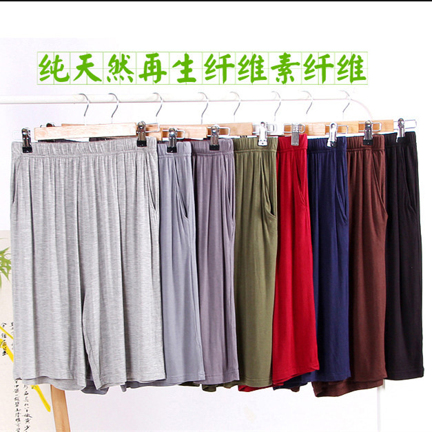 Летние мужские пижамы из модала, тонкие, спортивные и повседневные, короткие пижамы, бамбуковые брюки до пят в наличии