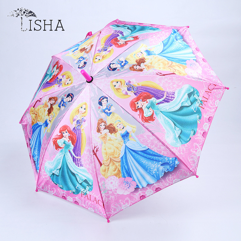 Children's Umbrella 6-12 Years Old Safety Cartoon Umbrella 50 # Waterproof Cover Satin Fabric Straight Student Children's Umbrella
