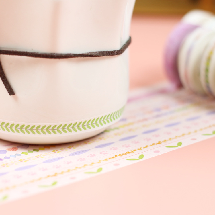 15 Japanese-Style Hand-Tearable Washi Tapes 0.8cm DIY Planner Creative Divider Thin Washi Tape Tearable