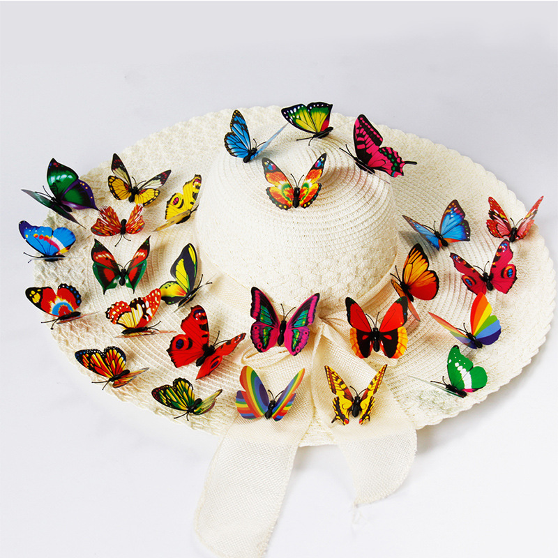 7cm simulation butterfly magnet butterfly gardening lighting accessories factory direct color 3D butterfly