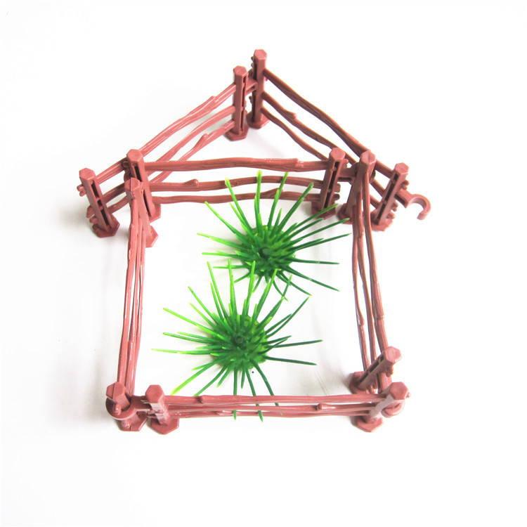 8cm long toy accessories fence simple plastic fence table game sand table simulation farm scene fence model