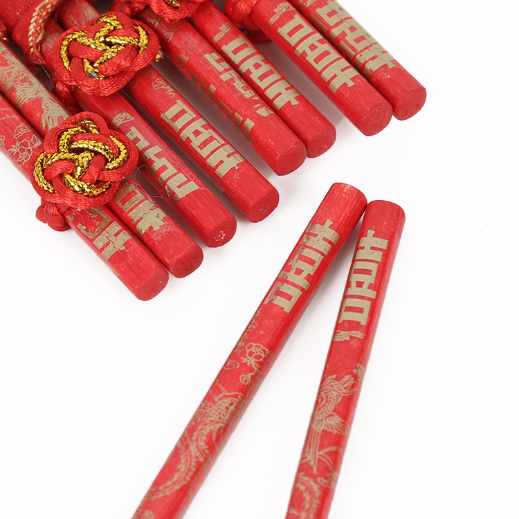 Manufacturer Wholesale Red Wedding Chopsticks Dragon and Phoenix Chopsticks Wedding Special Dance Props Red Chopsticks Wedding Banquet Tableware Set