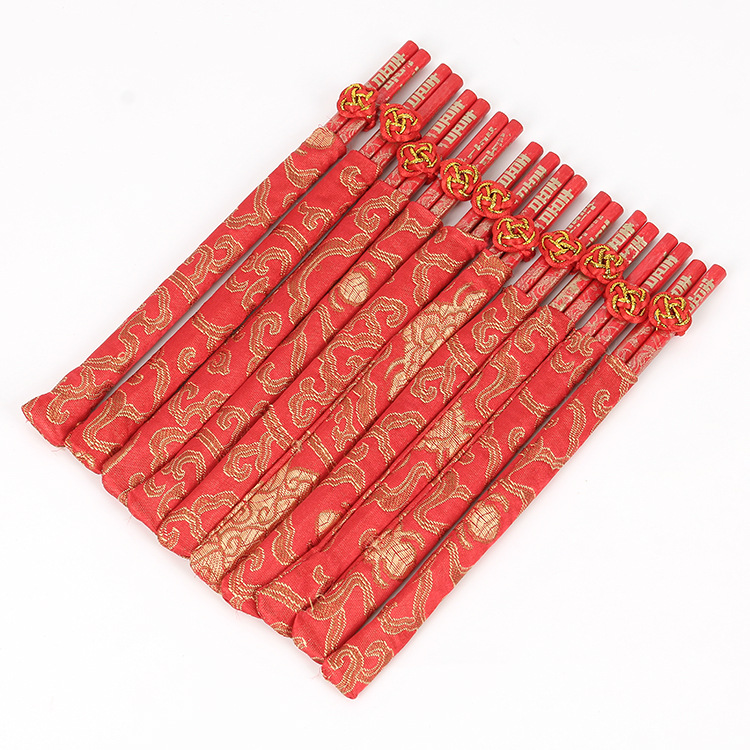 Manufacturer Wholesale Red Wedding Chopsticks Dragon and Phoenix Chopsticks Wedding Special Dance Props Red Chopsticks Wedding Banquet Tableware Set