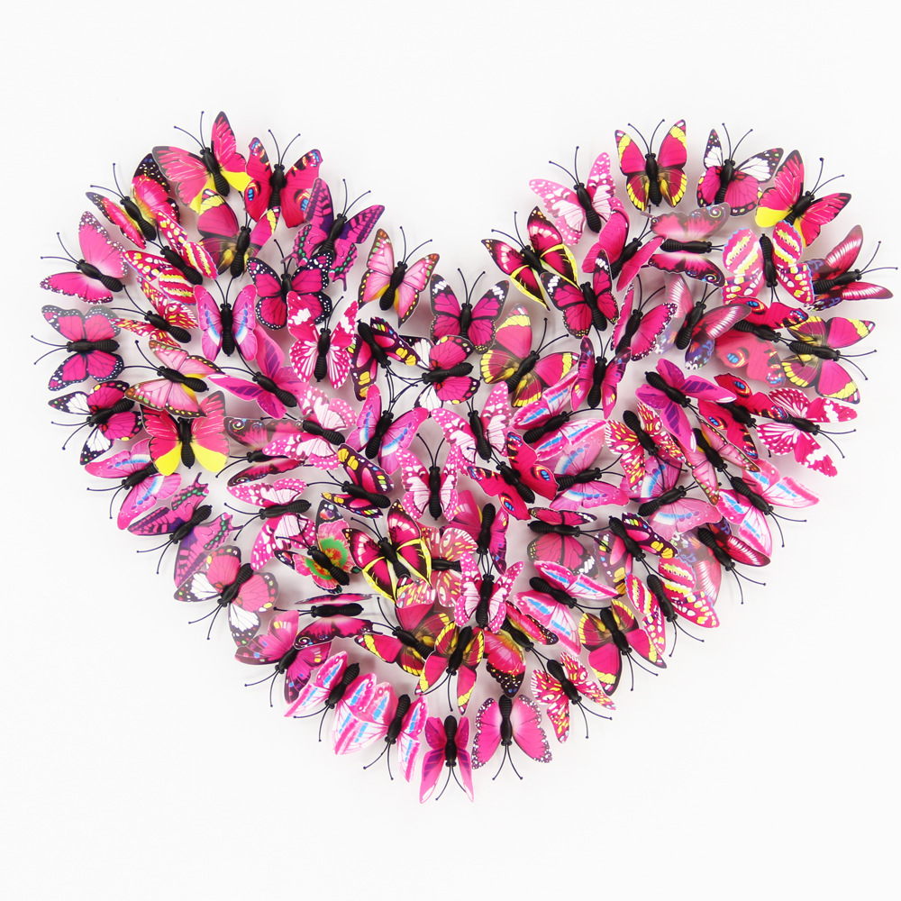 Pvc Plastic Simulated Butterflies (4.5cm) 200 Pieces Per Pack Each Color