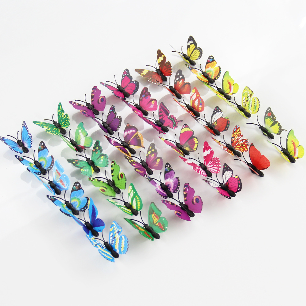 Pvc Plastic Simulated Butterflies (4.5cm) 200 Pieces Per Pack Each Color