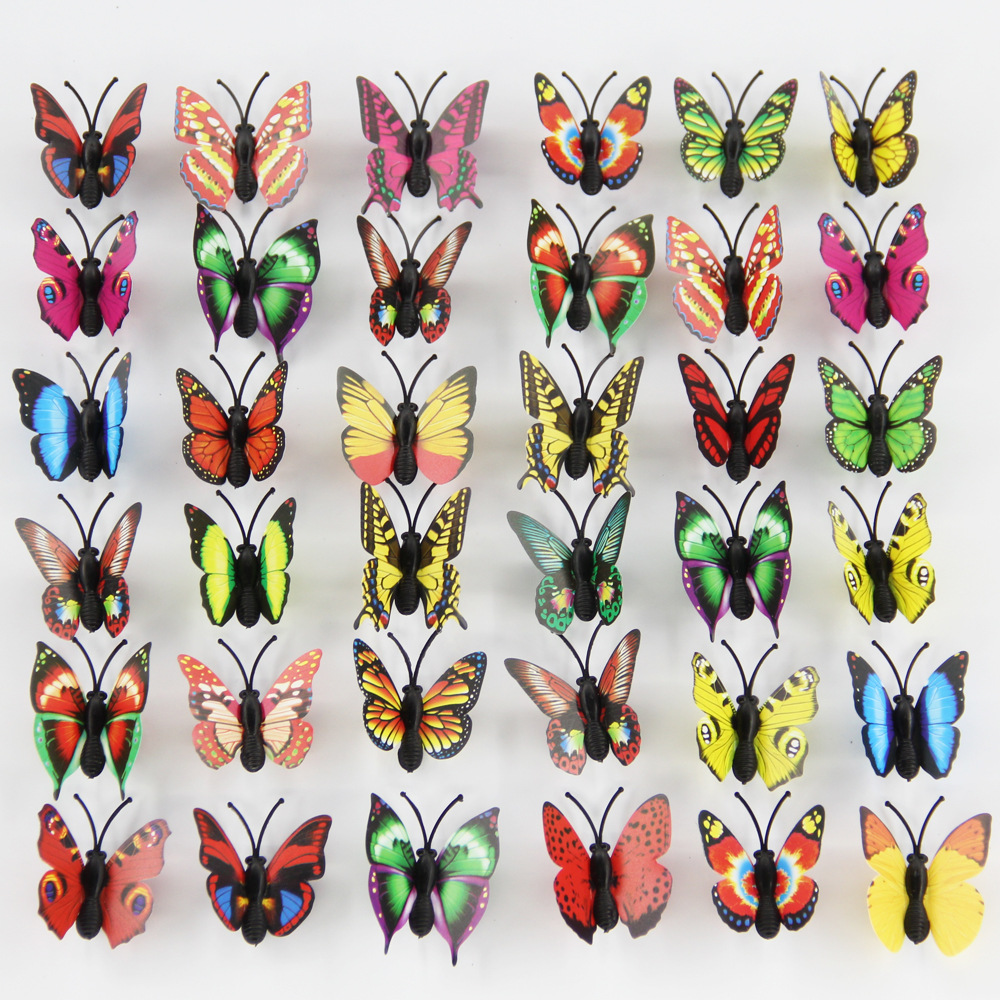 Pvc Plastic Simulated Butterflies (4.5cm) 200 Pieces Per Pack Each Color