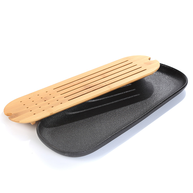 Lianzong Tea Tray Square Bamboo Dry Soaking Tray Japanese-style Water-filled Tea Tray Travel Kung Fu Tea Set Accessories Dry Soaking Table