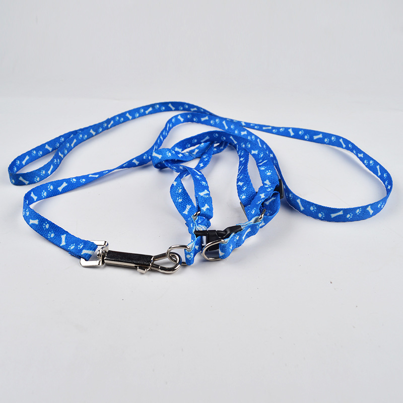 Spot manufacturers wholesale 1.0 small bone dog rope printed cloth chest cover pet traction rope Rabbit Rope