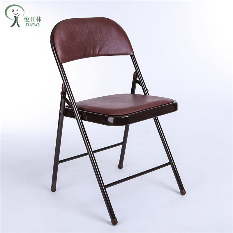 Office Foldableing Chair Leather Reinforced Movable Metal Foldableing Back Chair Conference Training Chair Home Computer Chair