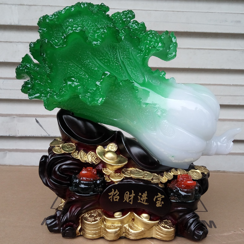 New Baicai Ruyi Jade Cabbage Lucky Treasure Resin Crafts Ornaments Opening Home Decoration Gifts