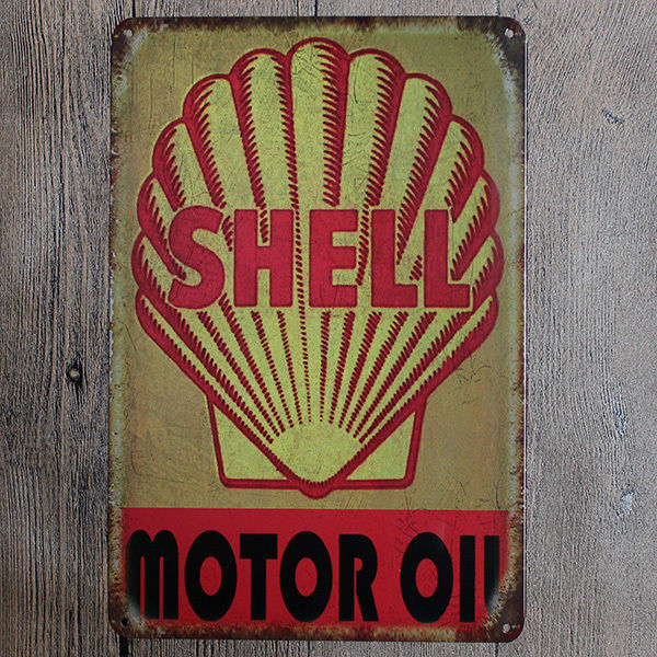 Cross-border retro tin painting Amazon AliExpress supply bar KTV wall decoration painting car Oil logo