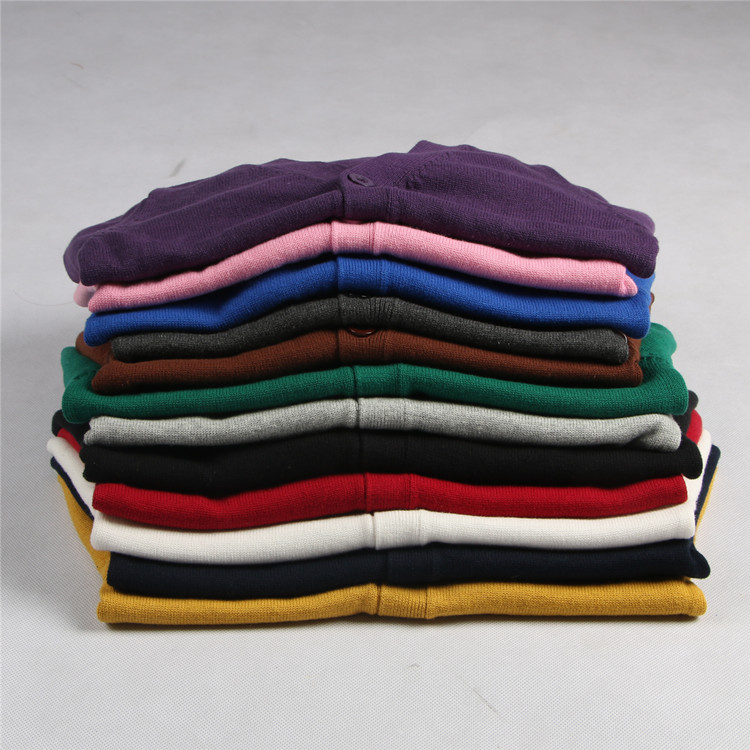 ins 22 New V-neck Cardigan Sweater Small Coat Autumn Garden Clothes Solid Color School Uniform Cardigan for Boys and Girls