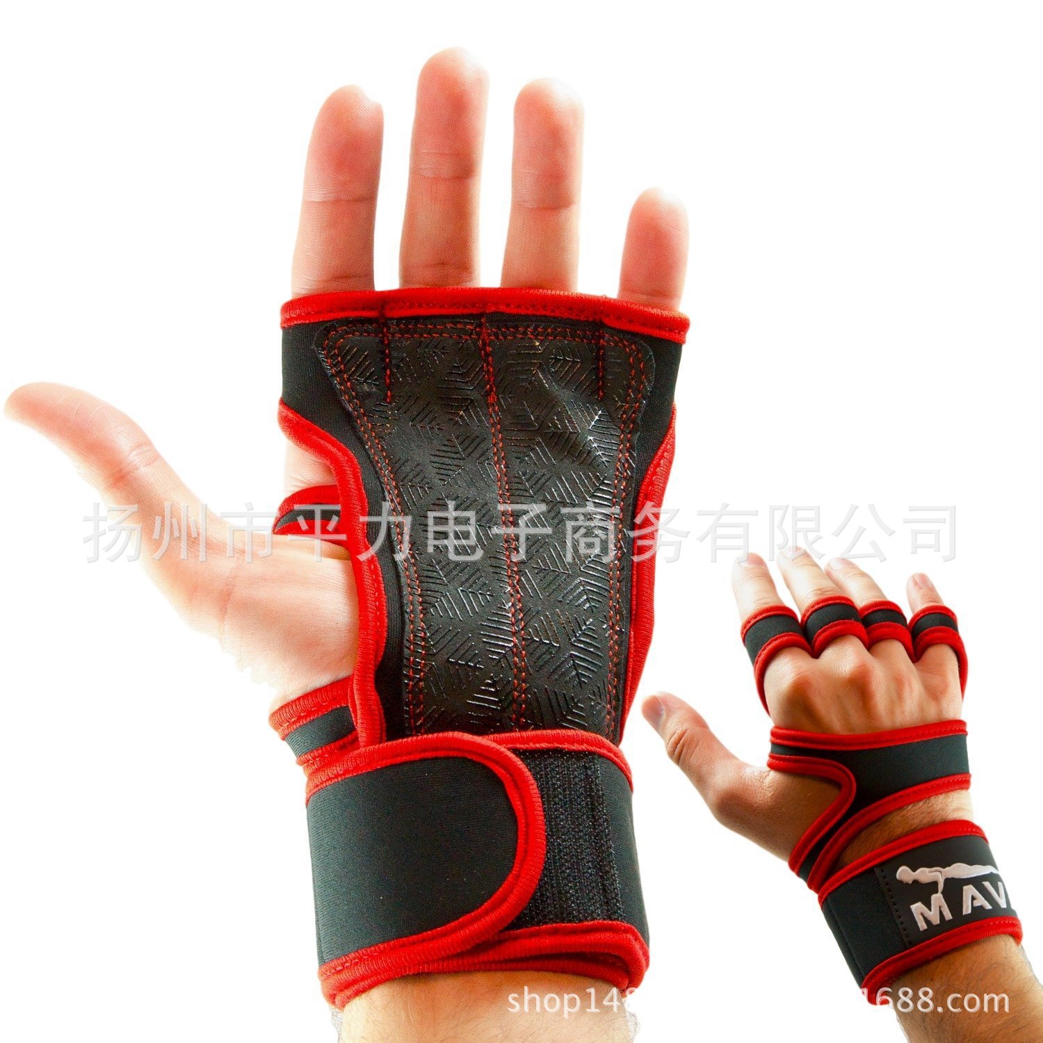 Source manufacturers leather silicone riding gloves fitness gloves weightlifting gloves half finger wristband gloves